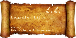 Leipniker Lilla névjegykártya